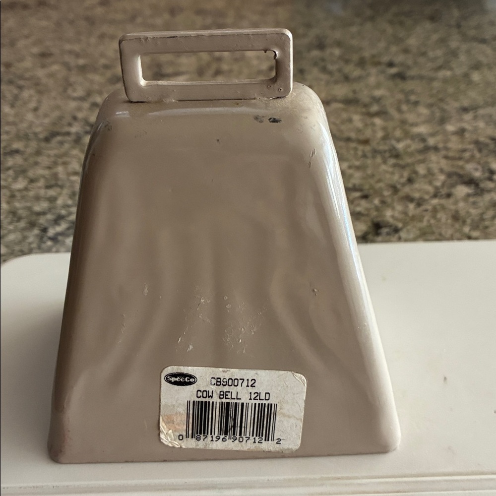 Cow Bell Instrument “More Cow Bell” Beige Pyramid Cow Bell 5” With Loud Clapper